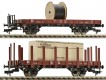 520957 Fleischmann Set of 2 flat cars type R02 with load